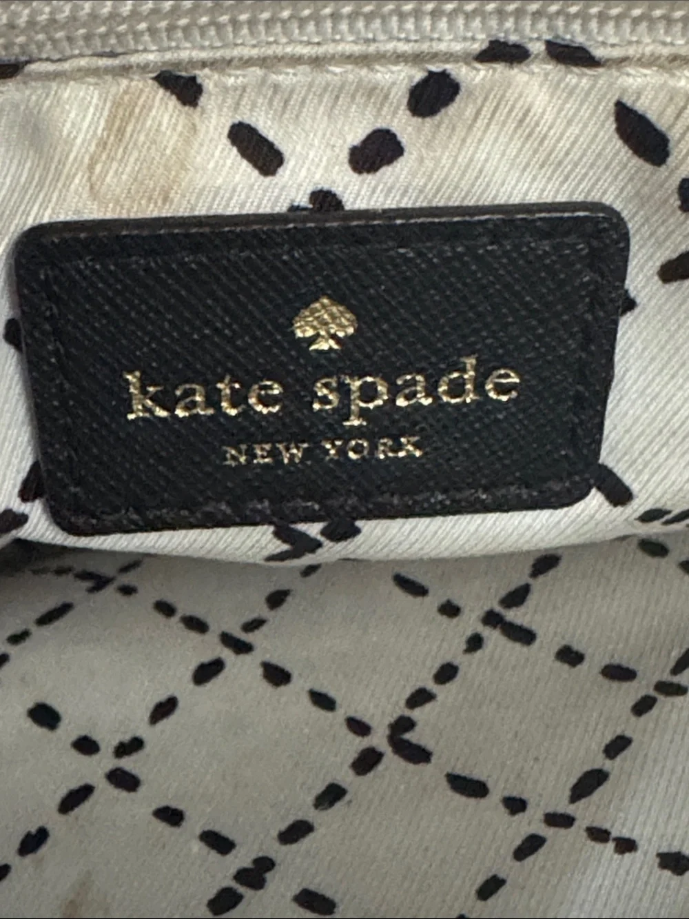kate spade Black Structured Shoulder Bag with Gold Accent